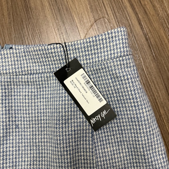 NWT Nasty Gal Women sz 6 Wool Blend Check Tailored Mini Skirt - Picture 6 of 10